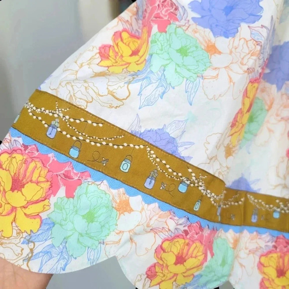 Matilda Jane Field of Fireflies Floral Sleeveless Dress Lined Tie Back Sz 8 - Picture 4 of 4